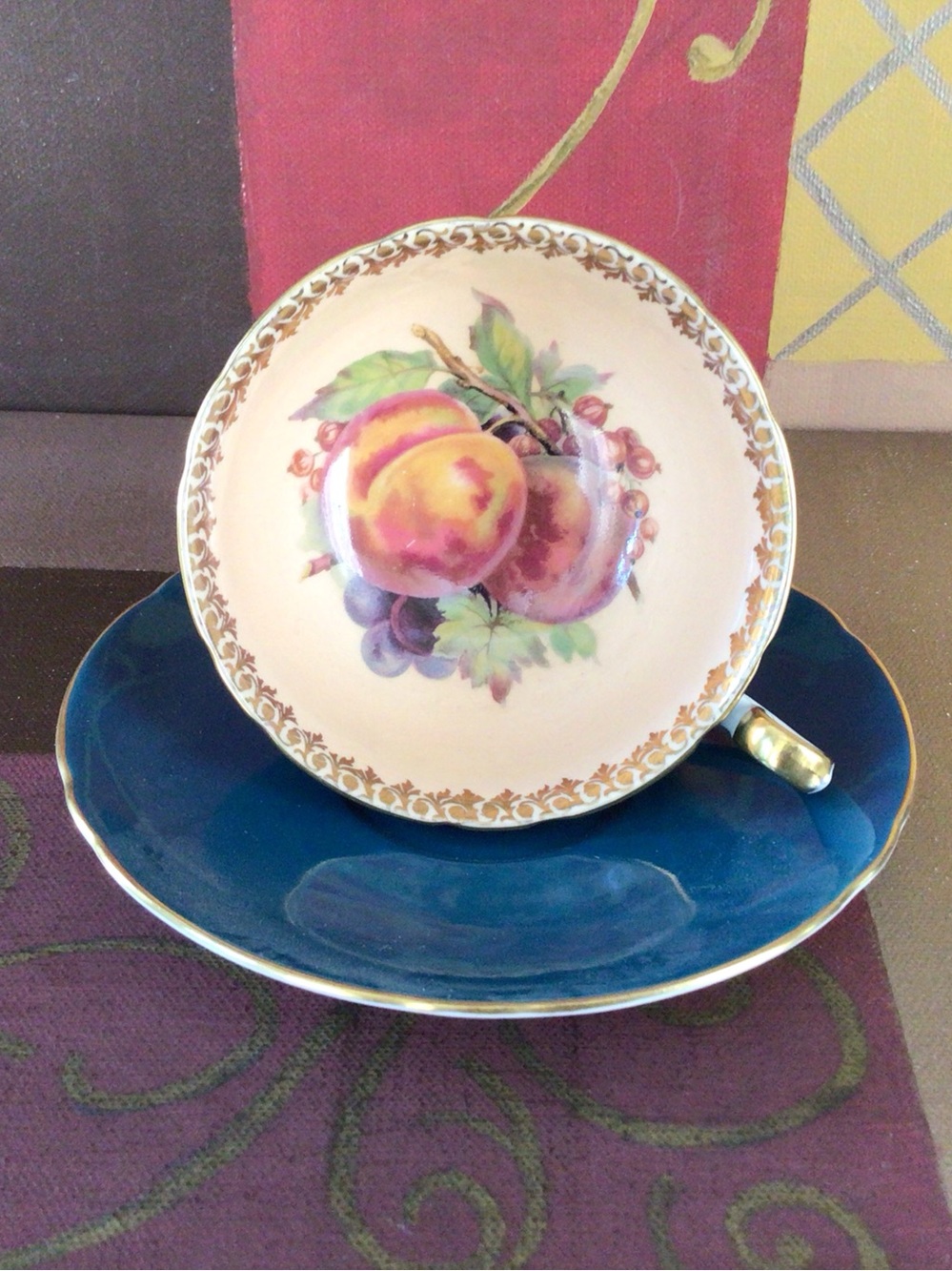 Shelley Fruit Teacup And Saucer